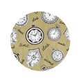 thumbnail image 2 of KDAGR 60 inch Round Beach Towel Blanket Antique Vintage Pocket Watches and Text on Light Brown Travel Circle Circular Towels Mat Tapestry Beach Throw, 2 of 2