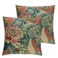 thumbnail image 2 of Nawypu Red and Green Flowers Chinoiserie Pillow Covers 2 Packs Flowers Throw Pillowcase Decorative Spring Cushion Cover for Patio Sofa Bedroom Indoor Outdoor Party, 2 of 6