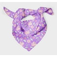 thumbnail image 3 of Bimba Purple Leaves & Periwinkle Floral Pure Silk Printed Scarf Dupatta Head Neck Wrap Bandanas For Women 40 x 40 Inches, 3 of 6
