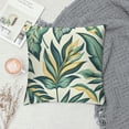 thumbnail image 2 of COMIO  Palm Leaves Decorative Throw Pillow Cover Case,Tropical Palm Leaves Jungle Leaf Waist Lumbar Throw Pillow case Cushion Cover for Sofa Home Decorative Oblong White, 2 of 5