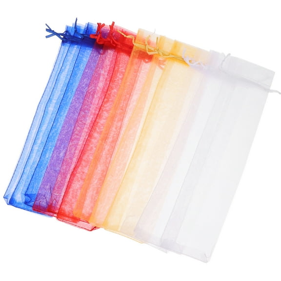 12Pcs Colorful Drawstring Organza Bags for Party Wedding Favor Candy Jewelry Pouches