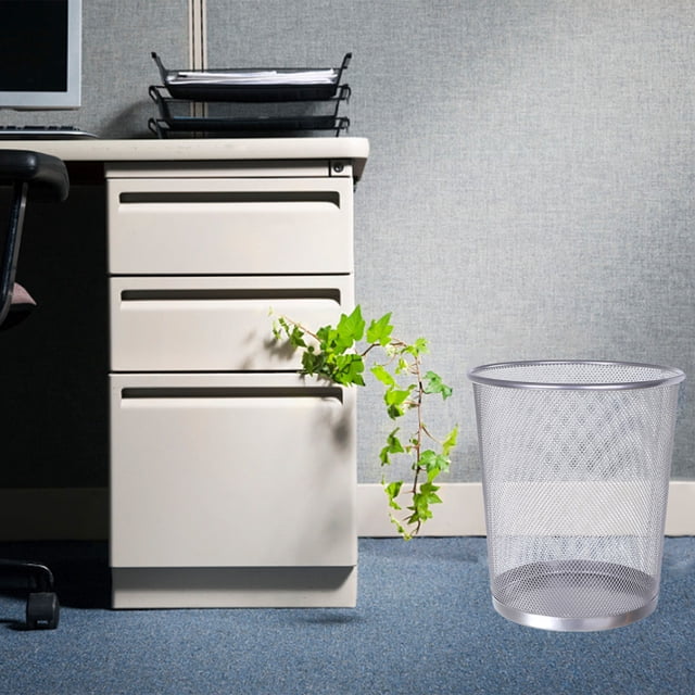 Dvkptbk Metal Meshround Garbage Can Trash Can Garbage Can Wastebaskets For Bathroom Bedroom Office Kitchen Small Space Living Trash Bin
