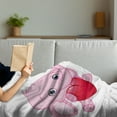 thumbnail image 3 of Animal Cartoon Soft Flannel Fleece Throw Blanket, Pink and Blue Kid InfantHolding Hearts Smiling Twins, Cozy Plush for Indoor and Outdoor Use, 50" x 70", Pale Pink Blue White, by Ambesonne, 3 of 5