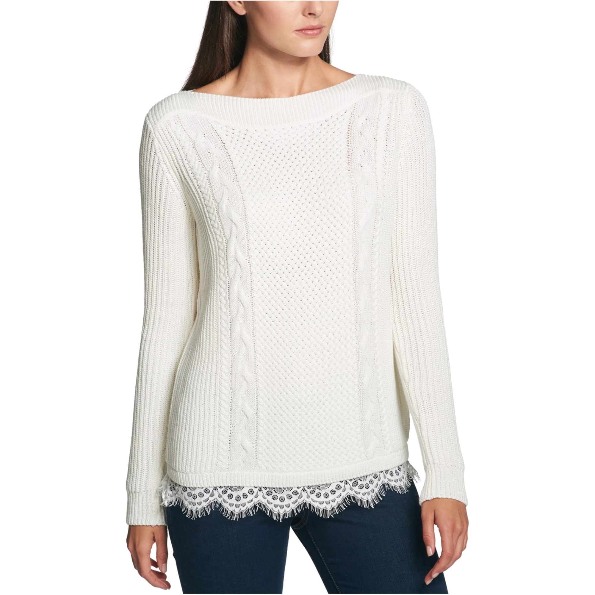 Tommy Hilfiger Women's Printed Long Sleeve Sweater Black Size Large