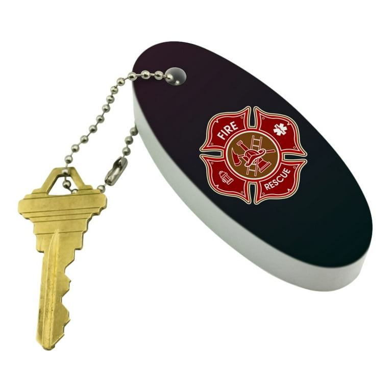 Firefighter Cross Keychain FREE ENGRAVING + SHIPPING!