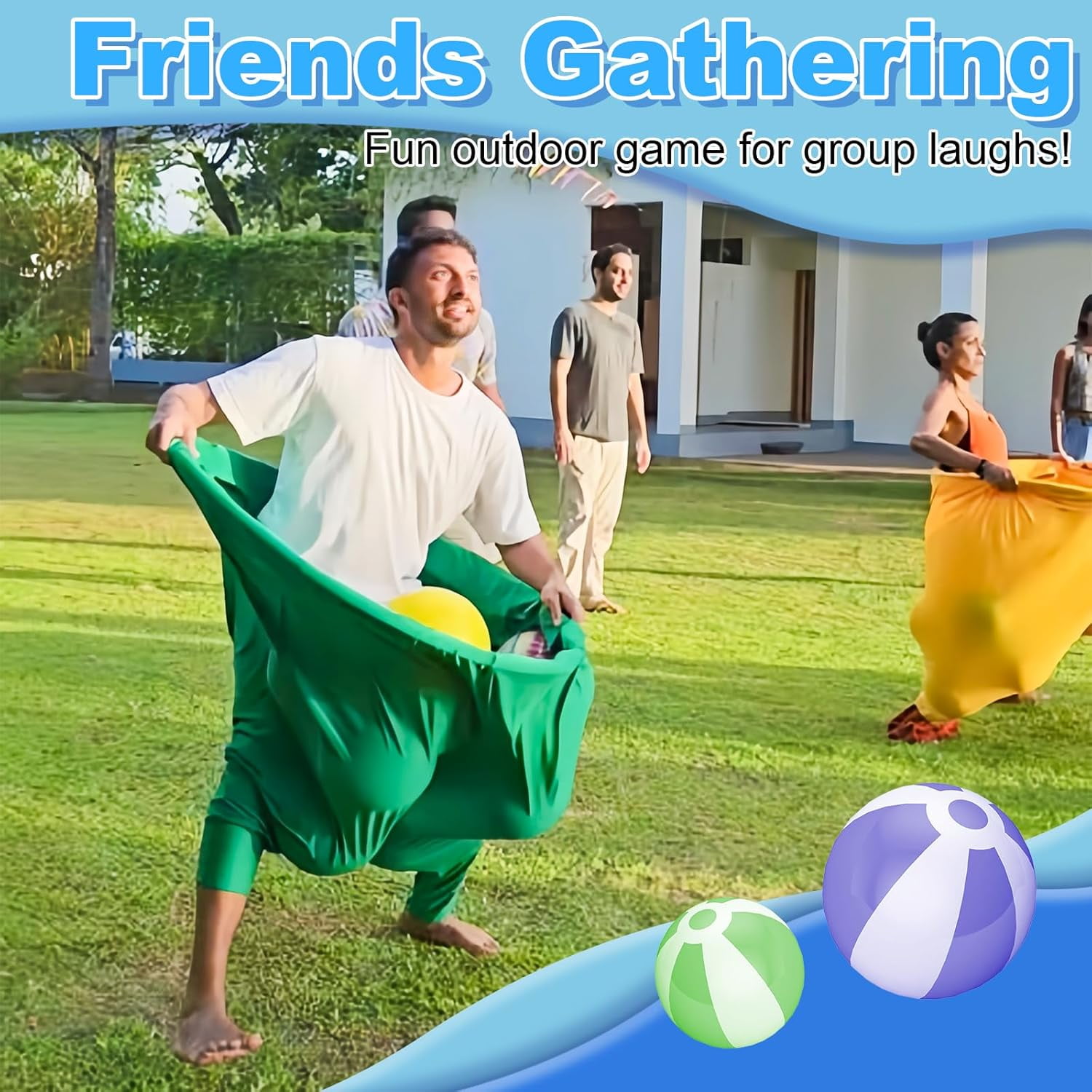 Granny Pants Yard Game for All Age - Giant Outdoor Tossing Game with Bouncy Balls, Backyard Party & Team Building Activity for Groups