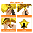 thumbnail image 3 of Kit 60 Globos Estrella Decoracion De Cumpleaño Fiesta Xtellar dorado, 3 of 3