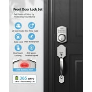 Keyless Entry Door Lock with Handle Set, Revolo Deadbolt Front Door Lock Set with Keypad, Matte Black Finish