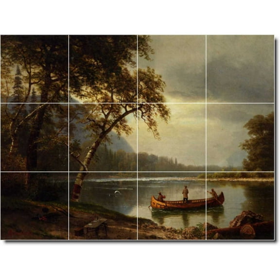 Ceramic Tile Mural-Albert Bierstadt Country Painting 19. 17" w x 12.75" h using (12) 4.25 x 4.25 ceramic tiles
