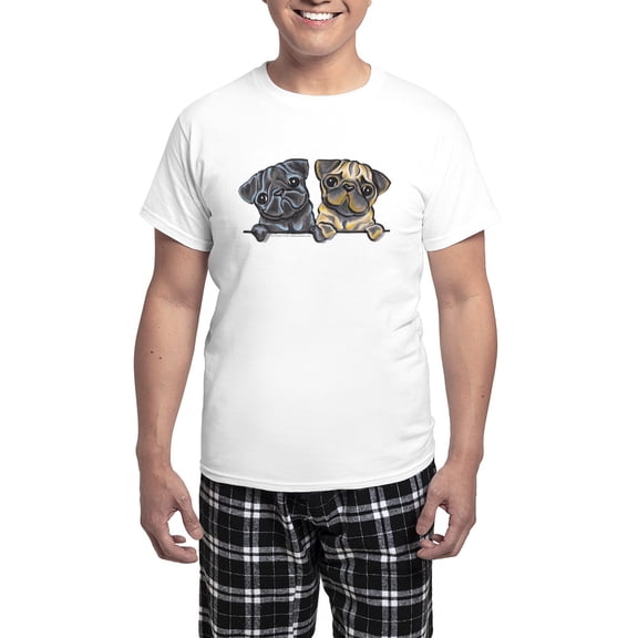 CafePress - Pug Pals Men's Light Pajamas - Men's Light Loose Fit Cotton Pajama Set