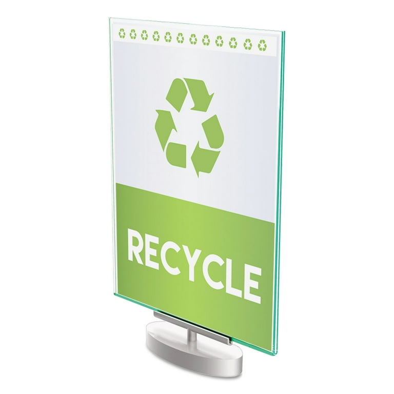 Superior Image Swivel Sign Holder w/Green Edge, 8.5 x 11 Insert, Silver Base Superior Image Swivel Sign Holder w/Green Edge, 8.5 x 11 Insert, Silver Base