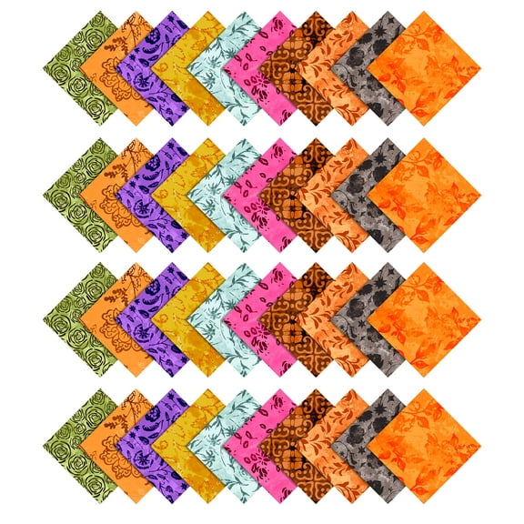 Soimoi Batik Print Precut 5-inch Cotton Fabric Quilting Squares Charm Pack DIY Patchwork Sewing Craft