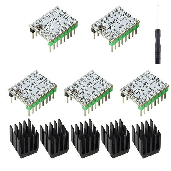 MKS TMC2208 V2.0 Stepper Motor Driver Ultra-Quiet/Low Heat for MKS SGen L V1.0/Gen L V2.0 Controller Board (5Pcs),White
