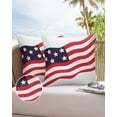 thumbnail image 6 of American Stars Stripes Independence Day Flag Outdoor Pillow Covers Set of 2, Decorative Waterproof Throw Pillow Case, White Blue Red Cotton Linen Soft Cozy Cushion Pillowcases, 6 of 6