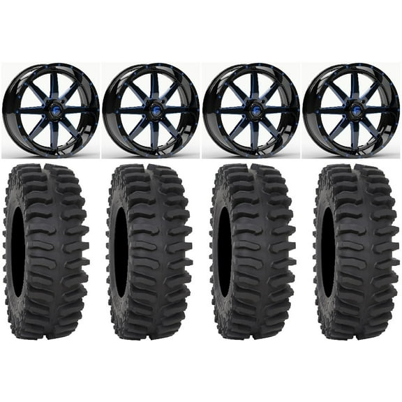 Fuel Maverick Blue 20" Wheels 33" XT400 Tires Can-Am Commander Maverick Renegade Outlander Defender