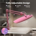 thumbnail image 5 of Neatfi Professional LED Desk Lamp with Clamp, 2200 Lumens, 20-Inch Wide Head, Dimmable Work Light for Crafting, Quilting, Sewing, Home Office & Hobby Projects, Pink, 5 of 9