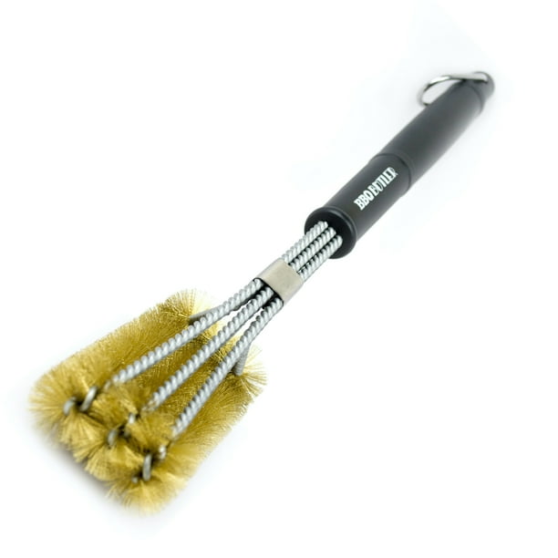 BBQ Butler Brass BBQ Grill Brush TripleHeaded Cleaning Brush Grill