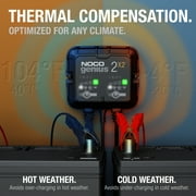 NOCO GENIUS2X2: 2-Bank 4A (2A/Bank) 6V/12V Smart Battery Charger, Maintainer and Desulfator