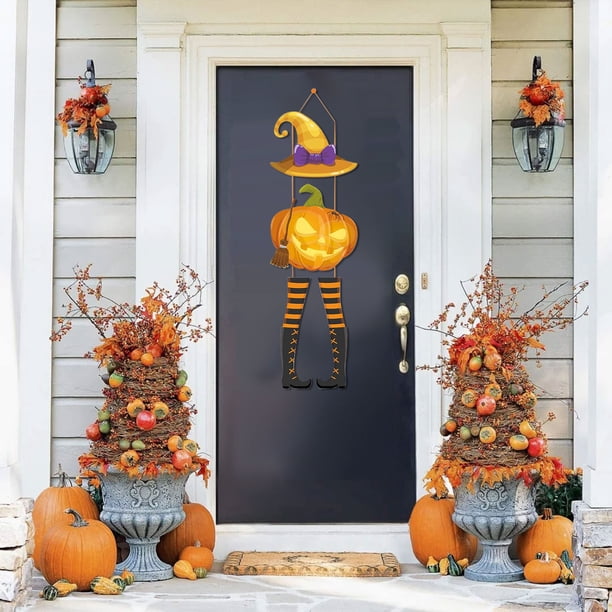 Decoraciones colgantes de Halloween, calabazas, decoraciones de fantasmas para interiores y exteriores, decoraciones para fiestas de Halloween, sombrero mágico de calabaza colgante, decoración de esce