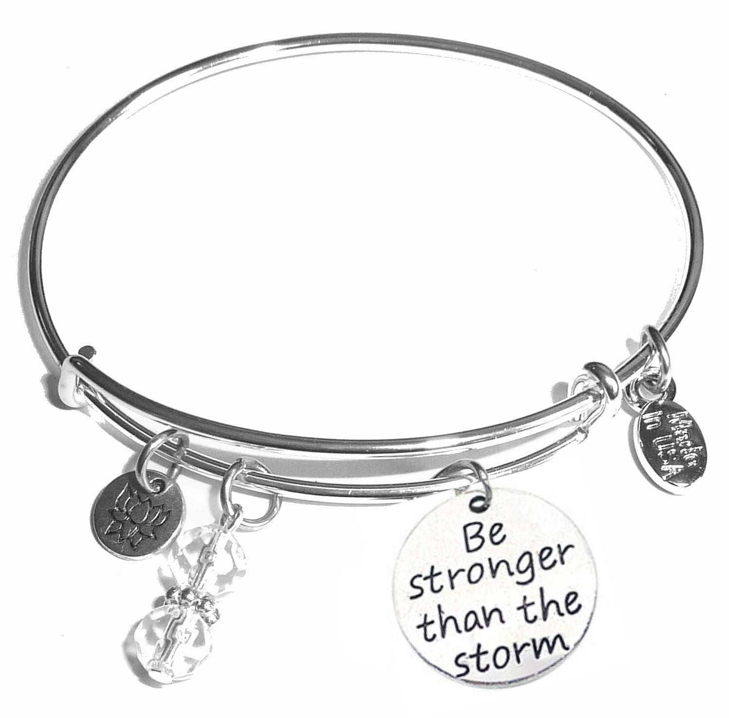 Hidden Hollow Beads Expandable Charm Bangle Bracelets â€“ Be Stronger