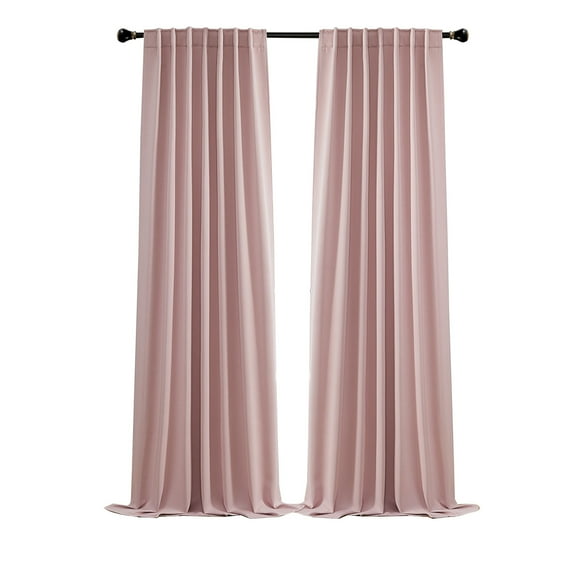 Maplenight Blackout Curtains Panels Set of 2 for Bedroom and Living Room Polyester Elegant Curtain Panel Pair with Insulated Shades, Noise Reduction, Room Darkening, Blackout Shades 51 x 39 Inche Pink