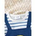thumbnail image 4 of Cenuakty Baby Boy Short Sleeve Romper Round Neck Striped Car Patch Fake Two-Pieces Jumpsuit Infant Toddler Summer Clothes, 4 of 9