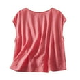 thumbnail image 4 of cfhntfmh Tank Tops for Women Cotton Linen Casual Sleeveless Round Neck Shirts Fashion Pleated Flowy Summer Blouses, 4 of 4