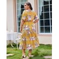 thumbnail image 3 of Vestido IN'VOLAND con estampado floral bohemio casual de verano, talla grande, 3 of 4