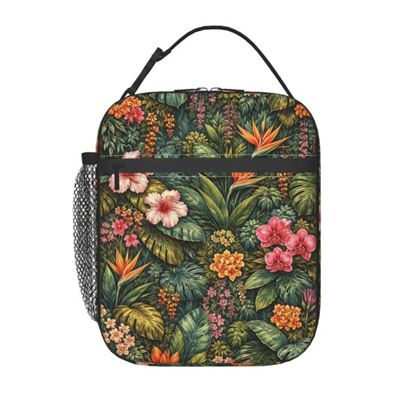 Tropical Jungle Botanical Lunch Bag Reusable Thermal Lunch Tote with Handle for Women and Men