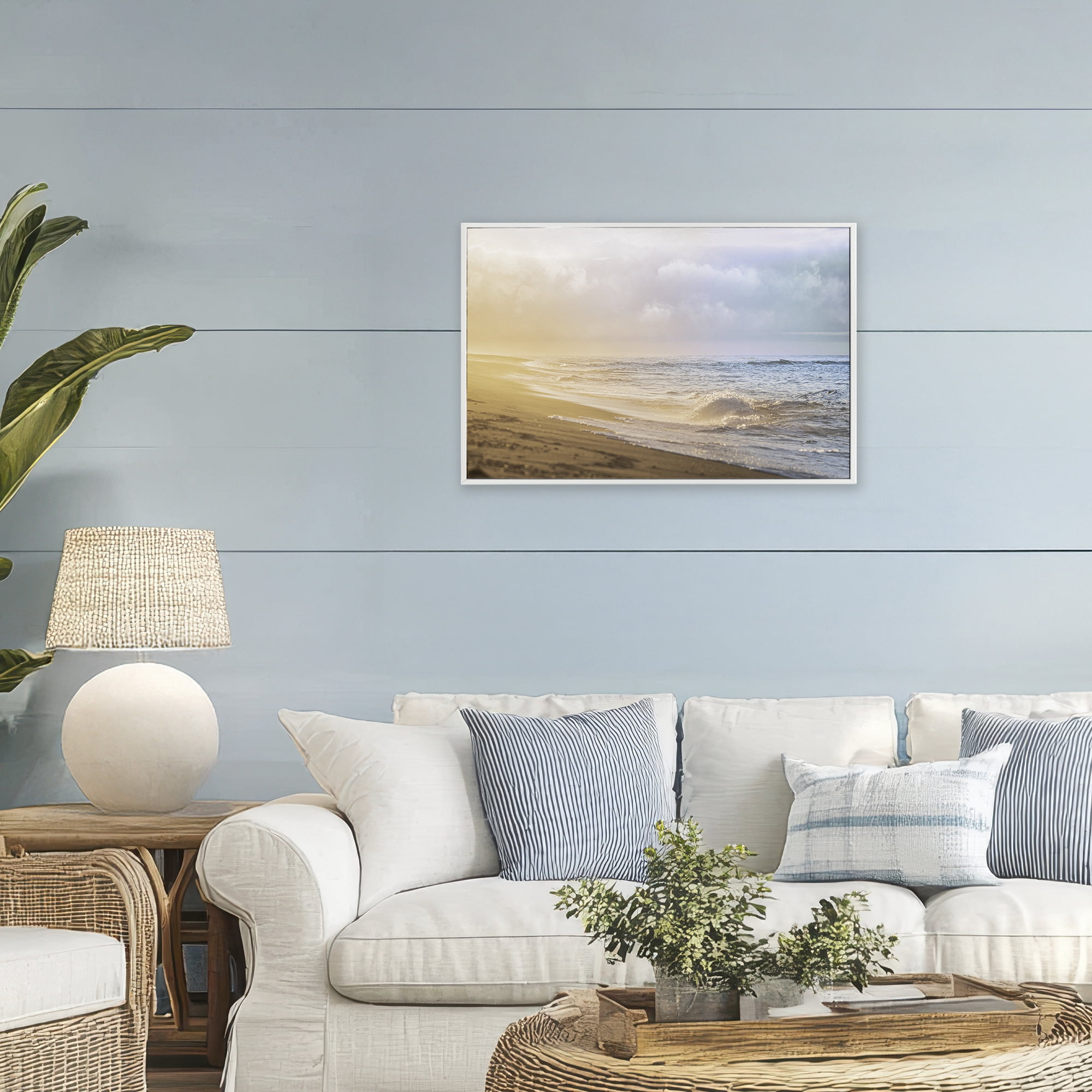 Stupell Industries Gentle Seaside Breeze White Framed Giclee Art, design by Marcus Prime