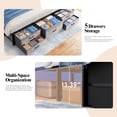 thumbnail image 5 of King Size Bed Frame with 5 Storage Drawers, LED Lights & Charging Station ,Quiet,Sturdy,and Easy to Assemble,Grey, 5 of 9
