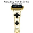 thumbnail image 2 of Swarich Clover Band for Apple Watch Bands 42mm 44mm 45mm 49mm, Simple Stylish Sparkle Diamond Metal Dressy iWatch Bracelet for Apple Watch Band Ultra 1/2 Series 9 SE 8 7 6 5 4 3 2 1,Gold+Black, 2 of 7