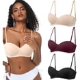 thumbnail image 1 of Yanlin 3PCS Brasier Mujer, Brasieres Push Up Mujer, Sujetr Cómodo sin Aros, Sujetr de Uso Diario con Tirantes Extraíbles, Brasier Tipo Camiseta sin Costuras, 1 of 3