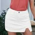 thumbnail image 2 of TaTaai Women's Denim Mini Skirt with Button Front, Side Slit, and Classic Casual Style for Summer Gift, 2 of 4