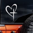 thumbnail image 4 of Love Heart Crucifix Waterproof Sticker Decal | PVC | 8.66x5.91in | Car, Laptop, Window | Durable Colorfast | Easy Peel, No Residue | Multicolor | Scratch Protection, 4 of 6