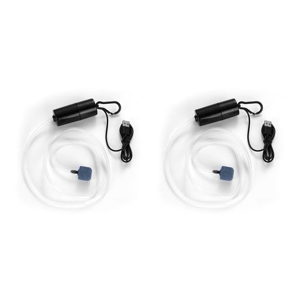 Bomba de agua Methold Generador de oxígeno Compresor de aire Ahorro de espacio Multipropósito Suministros para acuarios al aire libre Negro 2piezas