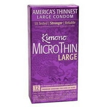 Kimono Micro Thin Large Lubricated Latex Condoms - 12 ct