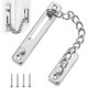 thumbnail image 1 of Cadena de seguridad para puerta Cerradura antirrobo Cerradura de puerta de acero inoxidable Cerradura de puerta corredera Sala de estar con 4 tornillos para puertas de ventana de madera (165 * 123 mm) JM, 1 of 5