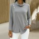 thumbnail image 1 of Xuyuer Turtle Necks Tops for Women Long Sleeve Spring Summer Solid Color Button Shirts Mock Turtleneck Dressy Blouses Drop Shoulder Long Tunic Tops, 1 of 5