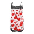 thumbnail image 4 of Goodtrade8 Lace PJS for Women Shorts & Tops Heart Print Homewear Casual Summer Sleeveless 2 Pieces Loungewear PJS Womens Pajamas Homewear, 4 of 5