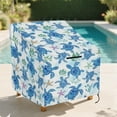 thumbnail image 2 of Renewold Outdoor Patio Chair Covers Dust Proof Water Resistant Swivel Lounge Chair Covers for 4-6 Stackable Dining Chairs Fits up to 38"W x 38"D x 36"H, Sea Turtle Starfish Blue, 2 of 7