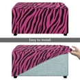 thumbnail image 5 of Xixirimido Zebra Stripe Pink Pattern Ottoman Slipcover Form-Fit Stretch Footstool Cover for Leather/Fabric Ottomans, Non-Slip Bottom & Living Room/Bedroom Use, Small, 5 of 7