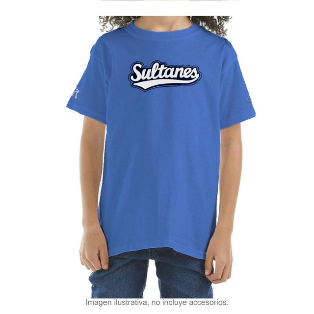 Playera Sultanes de Monterrey Talla 10/12 manga corta Azul Rey letras blancas