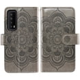 thumbnail image 5 of Compatible with TCL Stylus 5G 2022 Wallet Phone Case and Tempered Glass Screen Protector Flower Faux Leather Flip Credit Card Holder Stand Zipper Cell Cover for TLC Stylo G5 6.81 T779W Women Grey, 5 of 8