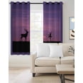 thumbnail image 2 of Purple Ombre Starry Sky Blackout Curtains 39 Inches Long for Bedroom,Deer Ballerina Girl Black Silhouette Thermal Insulated Room Darkening Black Out Window Curtain Grommet Living Room Curtains, 2 of 8