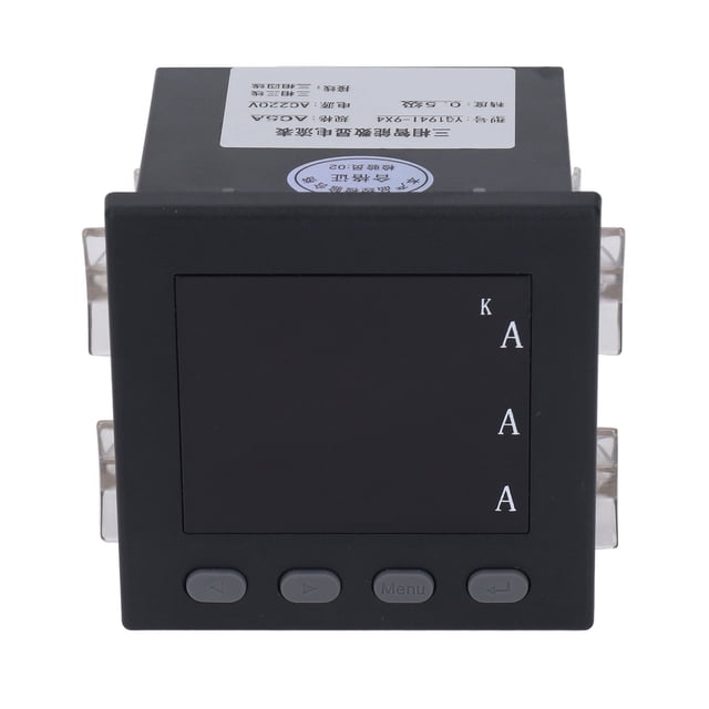 Medidor de corriente trifásico con pantalla digital LED, amperímetro, medidor eléctrico inteligente programable.