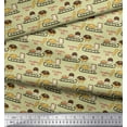 thumbnail image 2 of Soimoi Polyester Crepe Fabric Sleigh,Bread & Hot Dog Food Decor Fabric Printed Yard 42 Inch Wide, 2 of 3