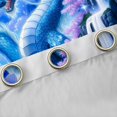thumbnail image 4 of Manfei Japanese Dragon Animals Blackout Curtains,Eastern Flower Moon Window Curtains Pack of 2 (38x45 Each),Blue, 4 of 6