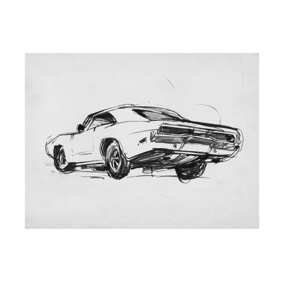 Annie Warren 'Classic Car Sketch I' Canvas Art
