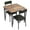Retro color, variant on 3-Piece Industrial Dining Set for 2 with PU Upholstered Chairs, Compact Kitchen Table for Small Spaces & Breakfast Nooks